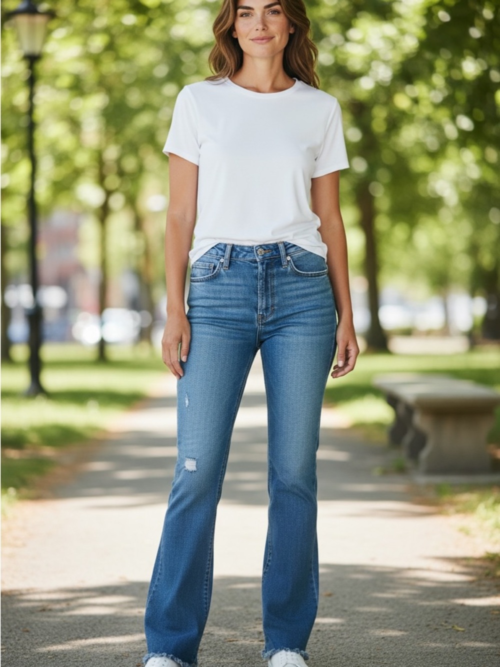 Just Black Medium Blue High-Rise Flare Jeans size 27